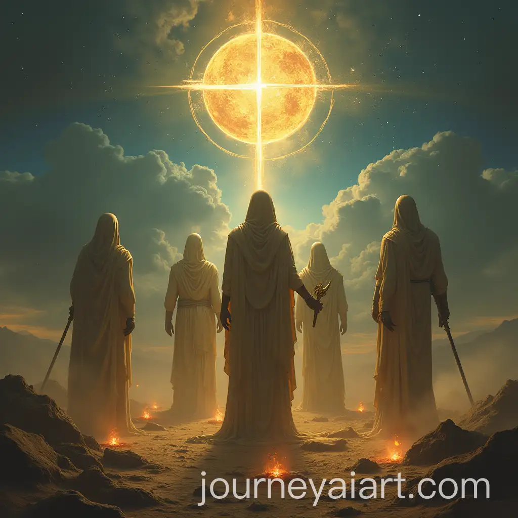 Believers-of-the-Veritas-Cult-Praying-to-the-Five-Leaders-Jango-Ares-Abz-Ethan-Zen