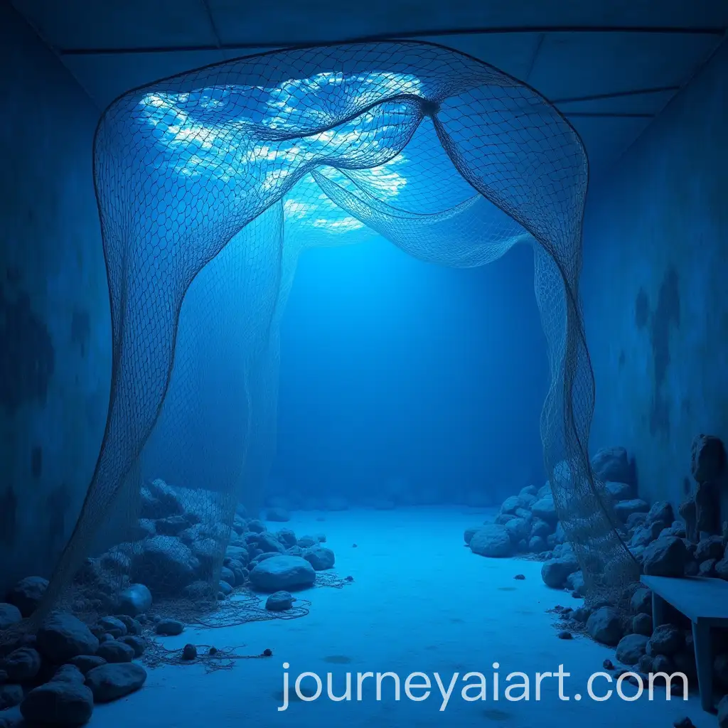 AI-Art-Prompt-ExpansionRoom-Designed-to-Simulate-the-Sea-with-Blue-Lighting-and-Fishing-Net