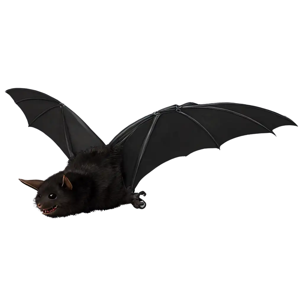 Black-Flying-Bat-Side-View-PNG-Image-for-HighQuality-Visual-Use