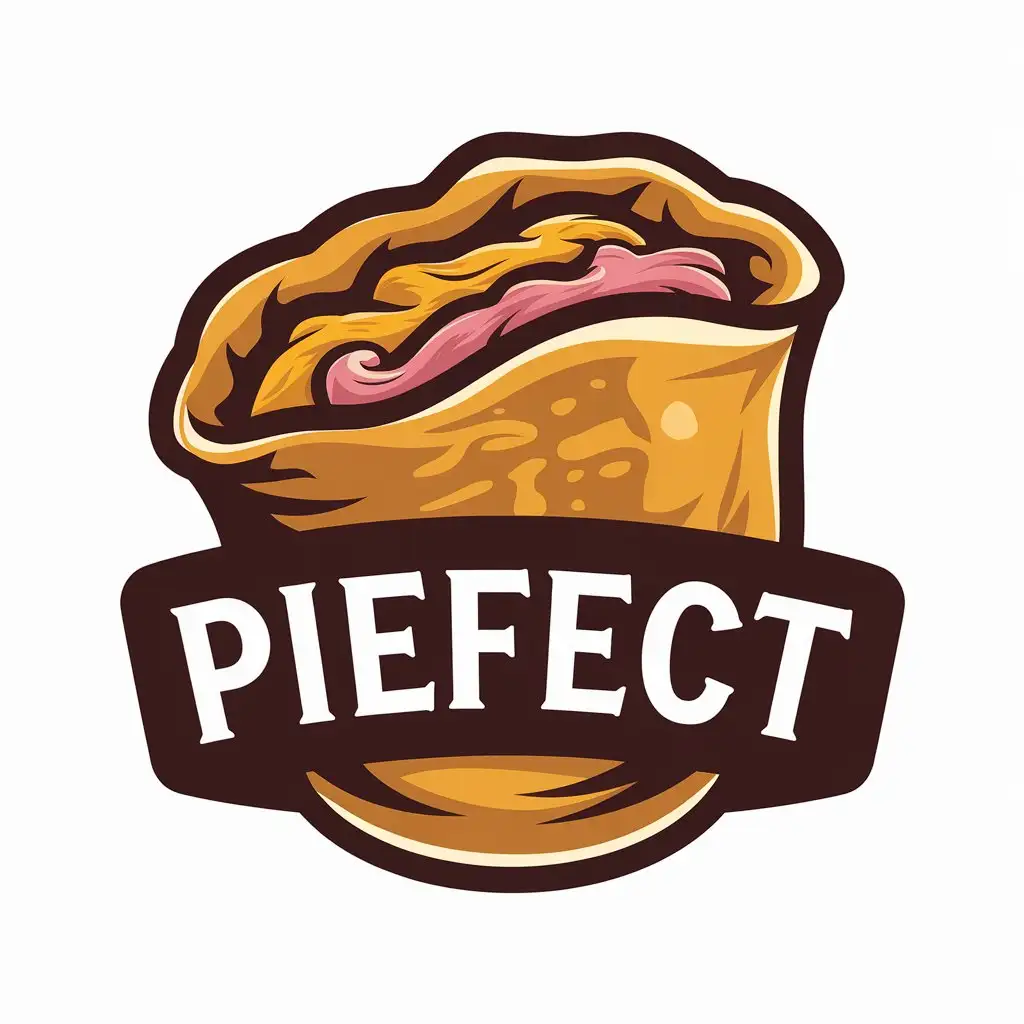 LOGO Design for Piefect Vector Logo with Fried Pocket Pie and Tuna Cheese Filling Theme