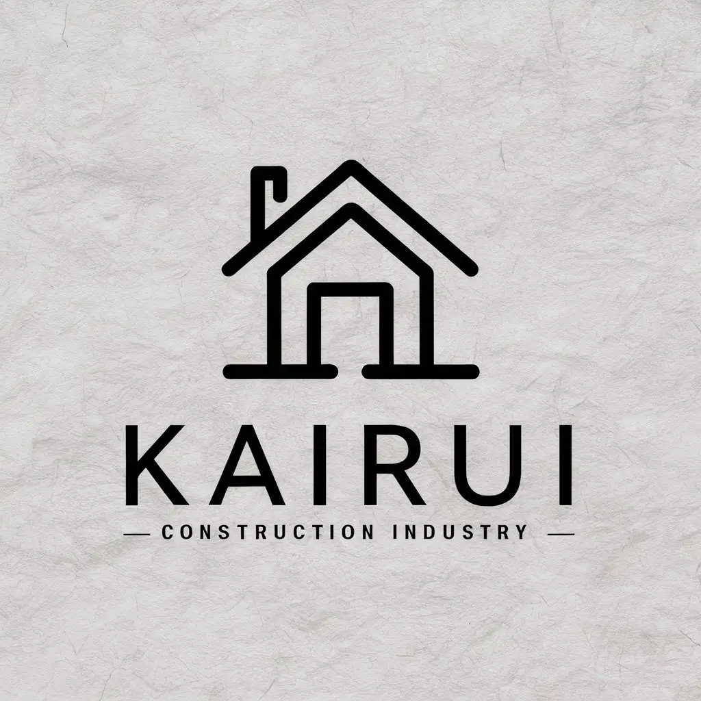 a vector logo design,with the text "KaiRui", main symbol:house,Moderate,be used in Construction industry,clear background