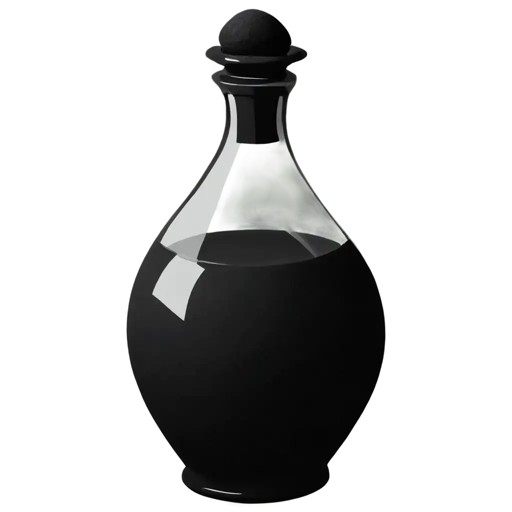 Potion-PNG-Image-in-Black-and-White-Dark-Fantasy-Minimalist-Design-for-Creative-Projects