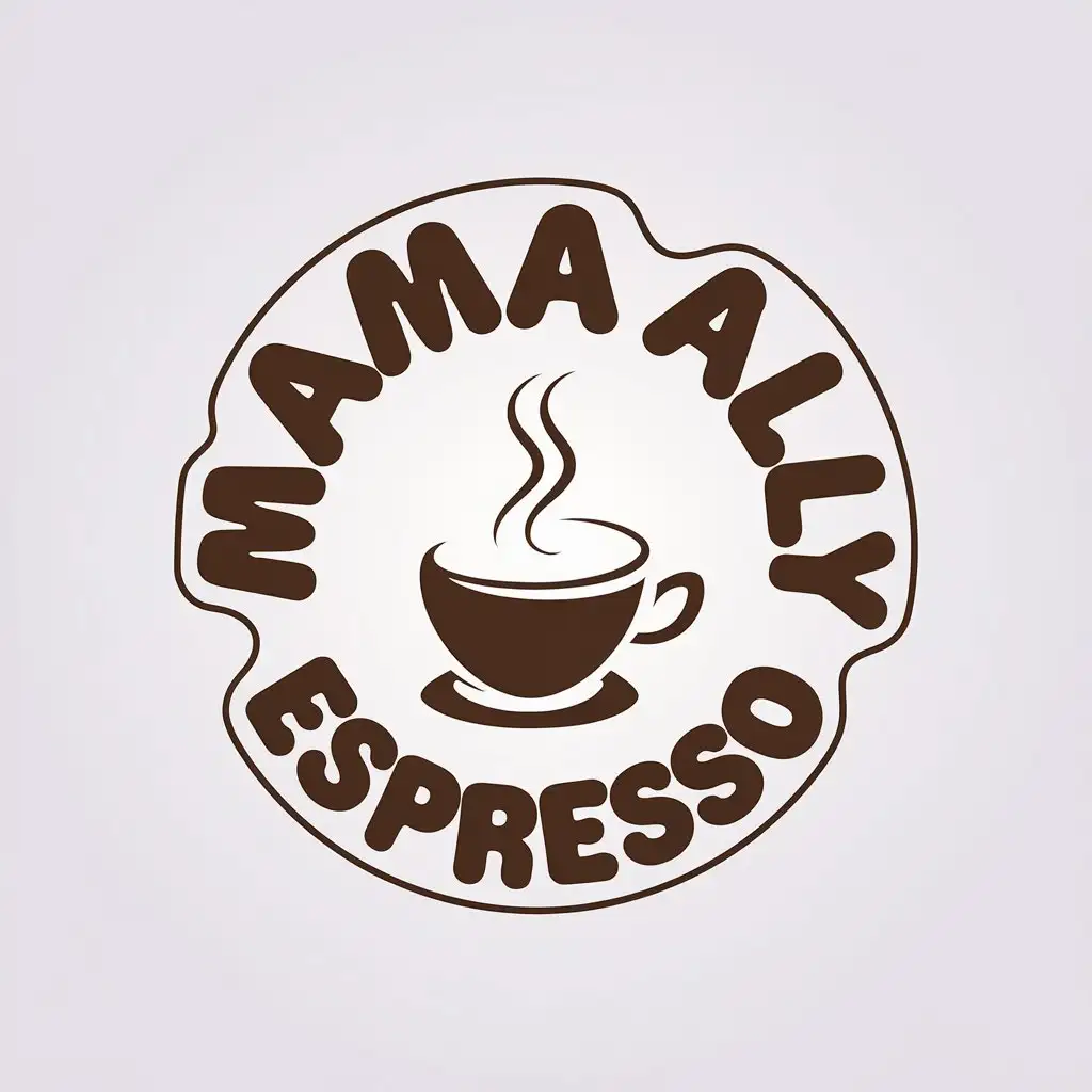 LOGO Design For Mama Ally Espresso Vector Art Steaming Coffee Cup