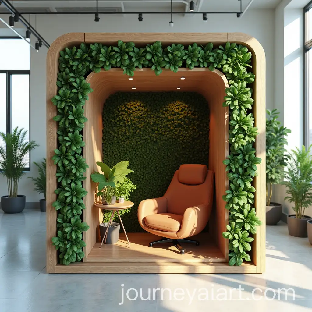 Modern-Office-Smartpod-with-Recliner-and-Green-Plant-Wall