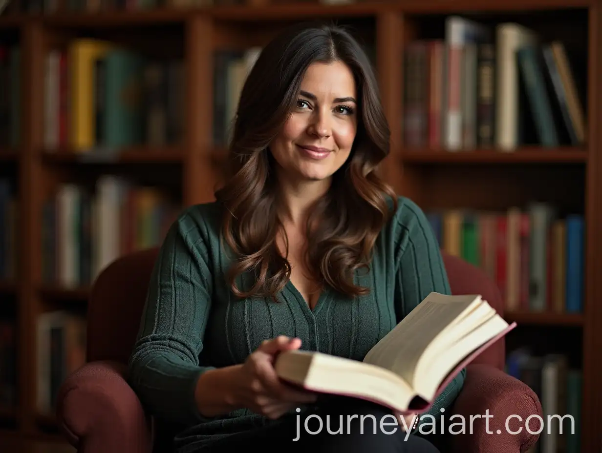 Taylor-Jenkins-Reid-in-Library-Holding-Best-Book-Ever-Written