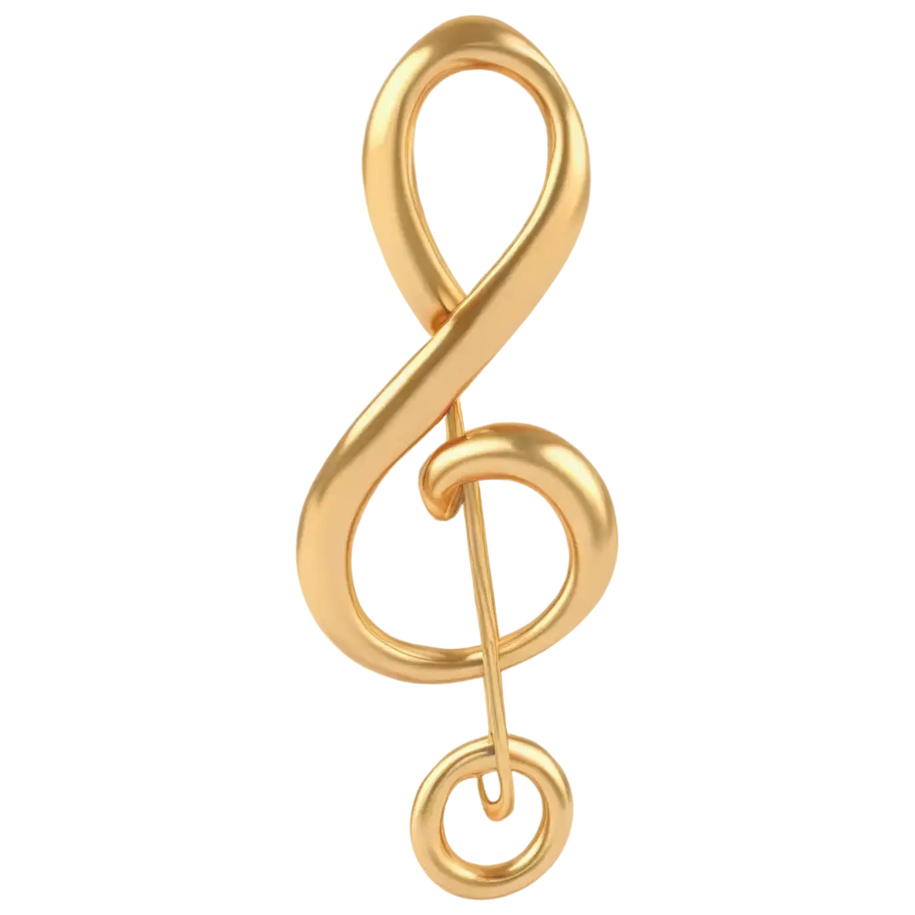 3D-Gold-Treble-Clef-PNG-Enhance-Your-Design-with-Elegant-Musical-Symbols