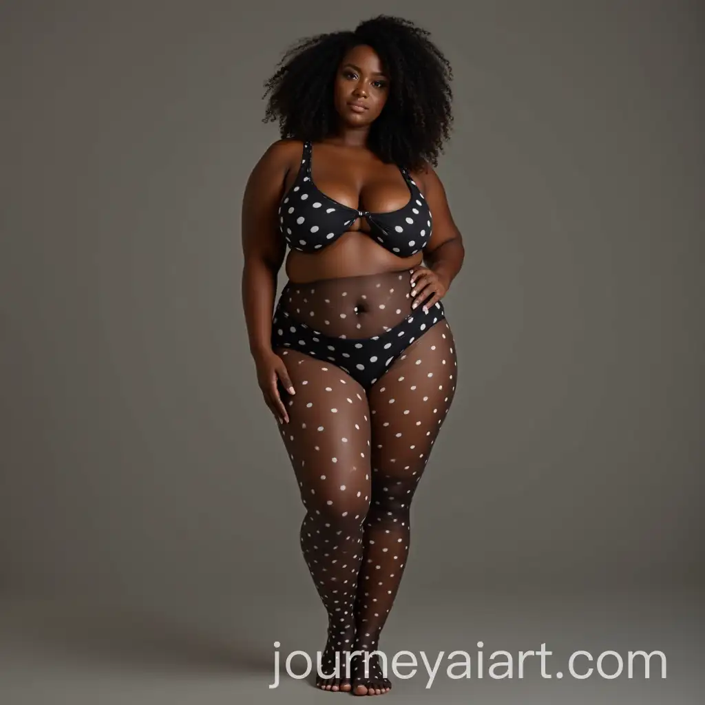 FullFigured-Black-Woman-in-Polka-Dot-Tights