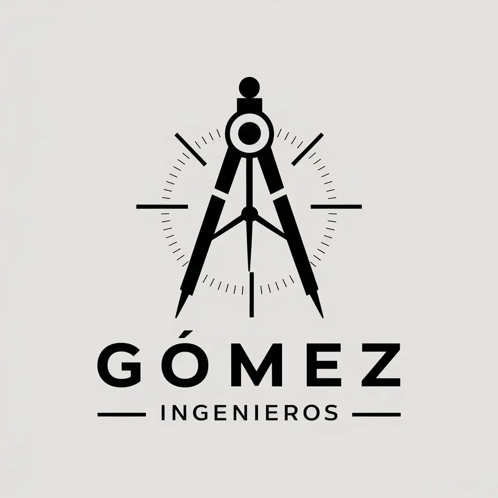 LOGO Design for Gomez Engineers Minimalistic Drawing Compass Set Square and Ruler Theme