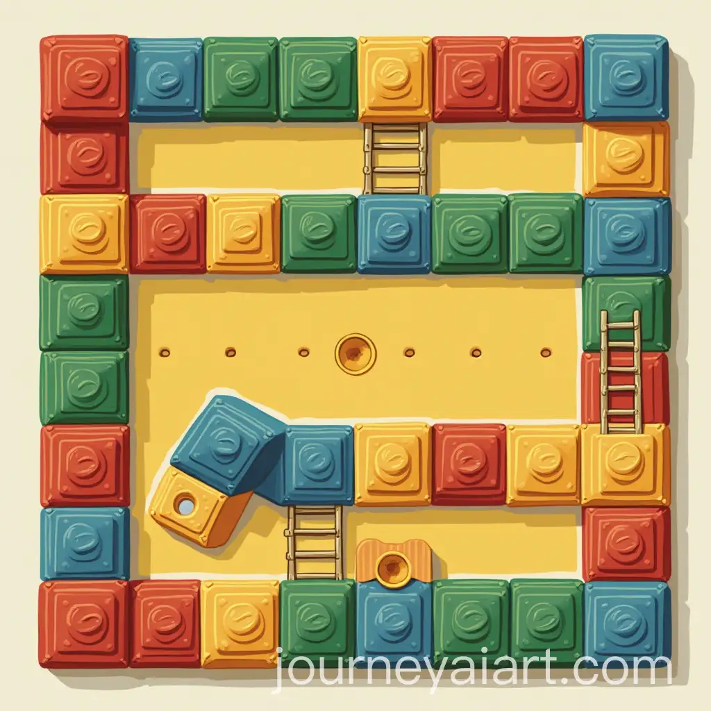 Colorful-Slides-and-Ladders-Game-Board-with-Stairs-and-Slides