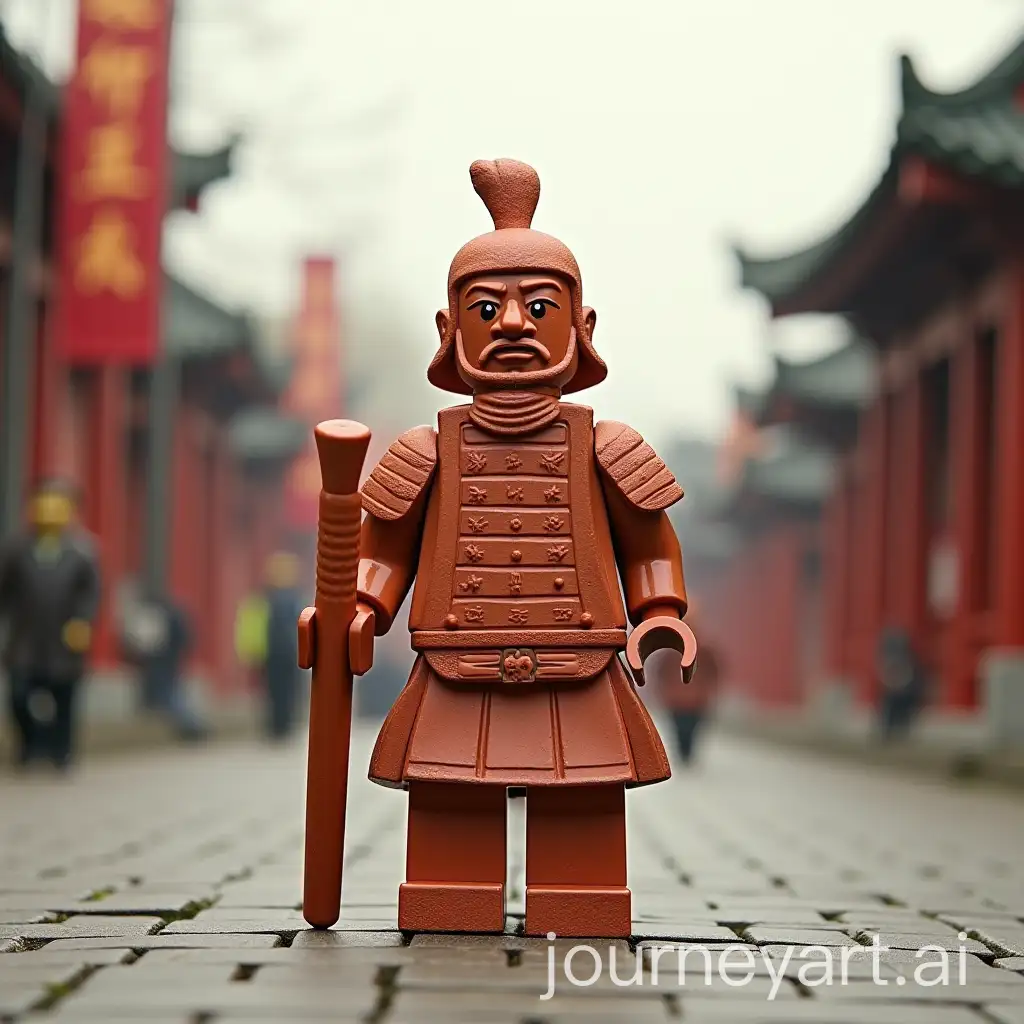 LEGO-Terracotta-Warrior-Standing-in-the-Middle-of-the-Road