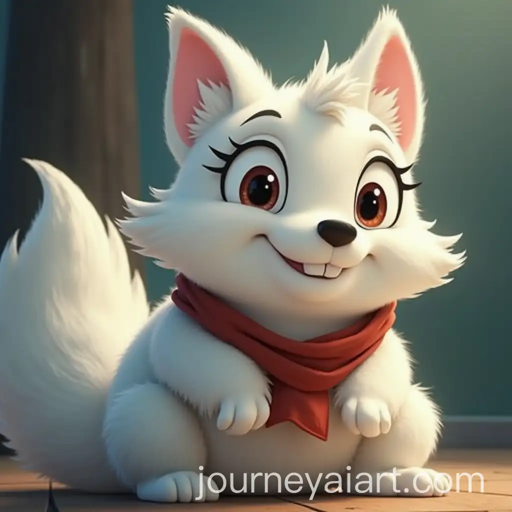 Friendly-and-Strong-DisneyStyle-Detective-White-Fox-with-a-Funny-Face