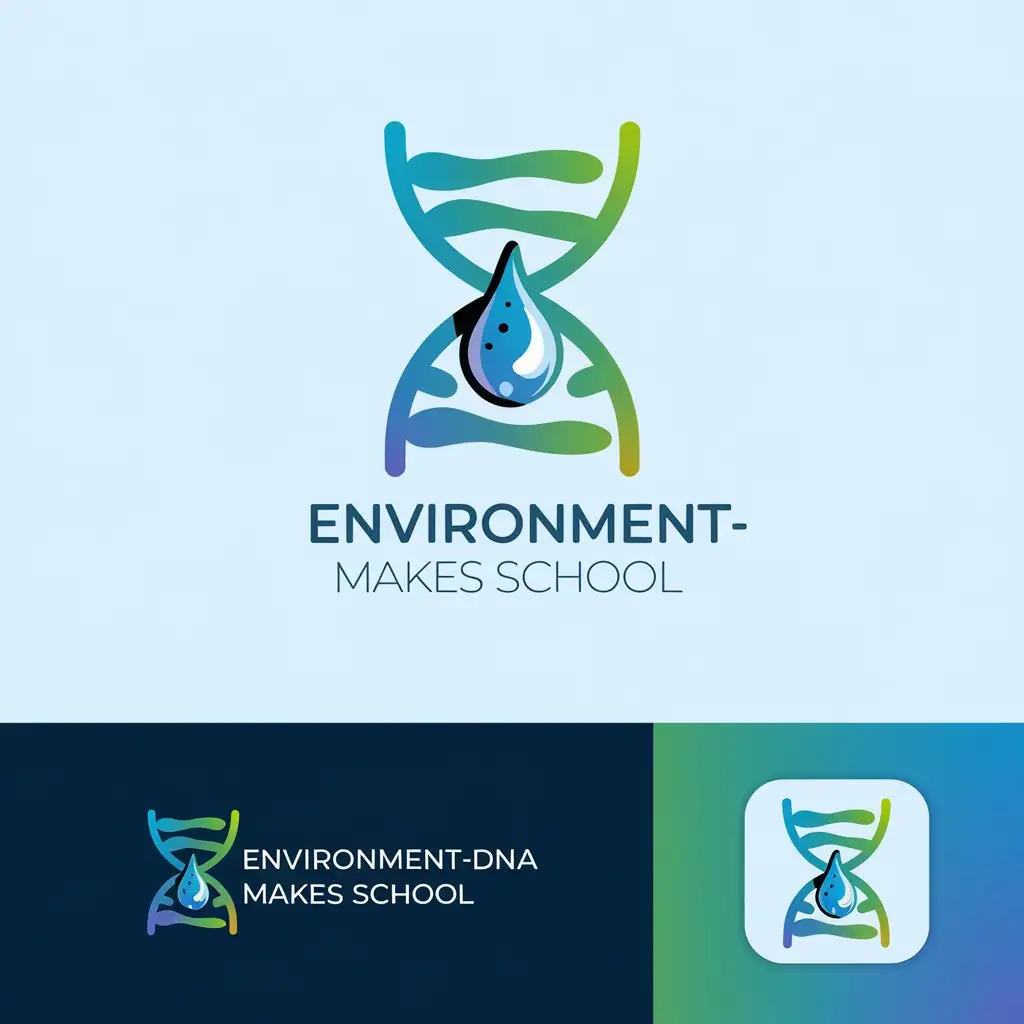 LOGO Design for UmweltDNA macht Schule Modern Corporate Stream DNA and Barcode Theme with Cool Blues Greens