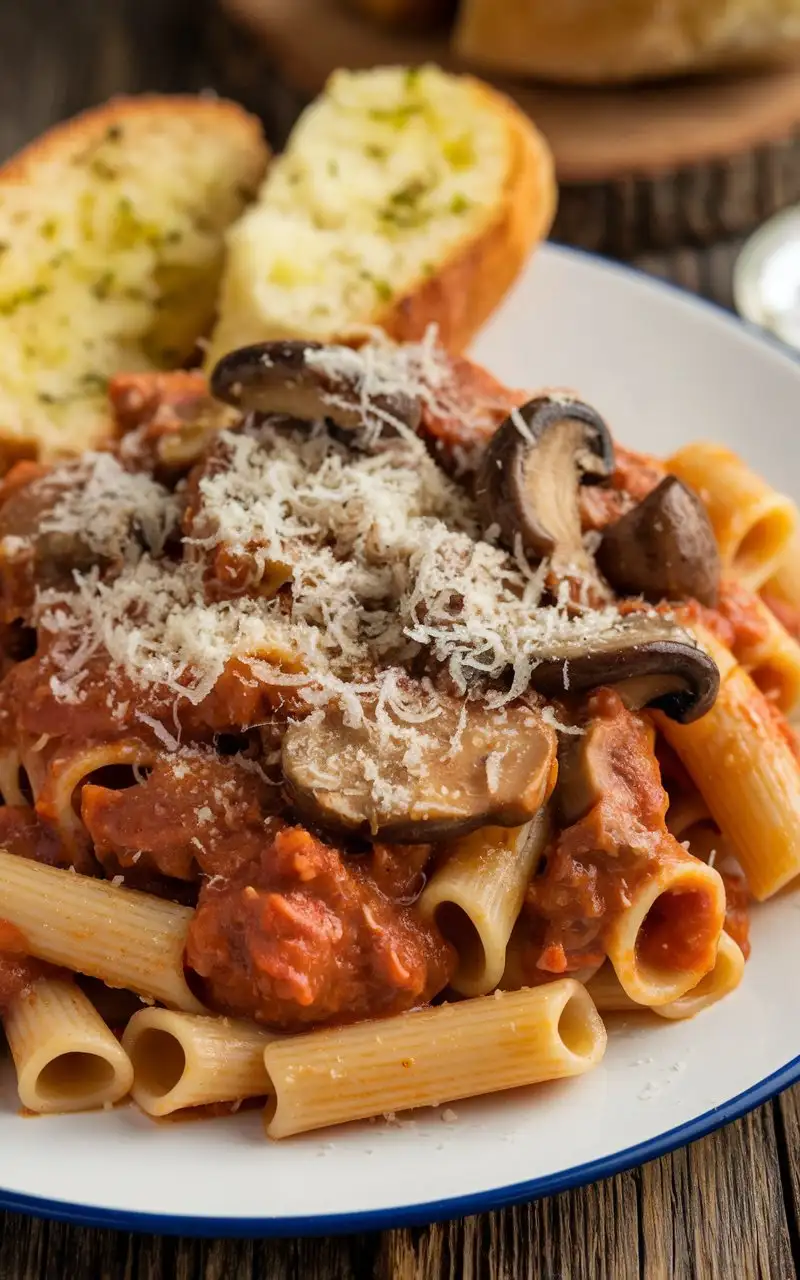 Delicious-Pasta-Bolognese-with-Mushrooms-in-Rich-Tomato-Sauce