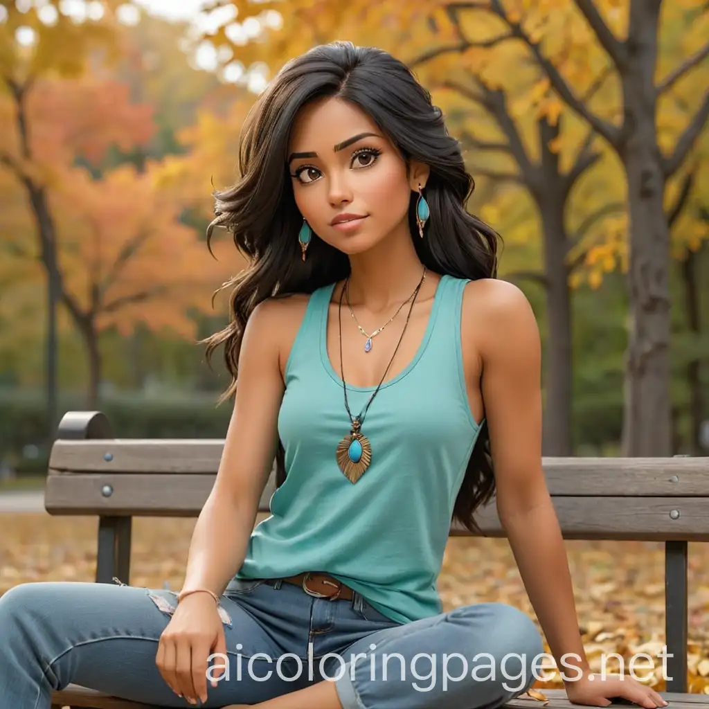 Native-American-Woman-in-Autumn-Park-Setting