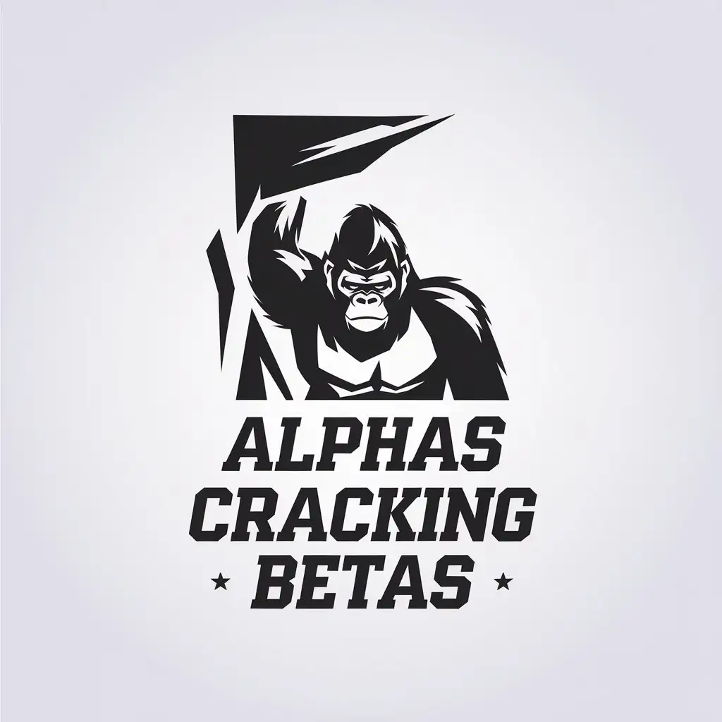 LOGO Design for Alphas Cracking Betas Minimalistic Gorilla Climbing Theme for Sports Fitness