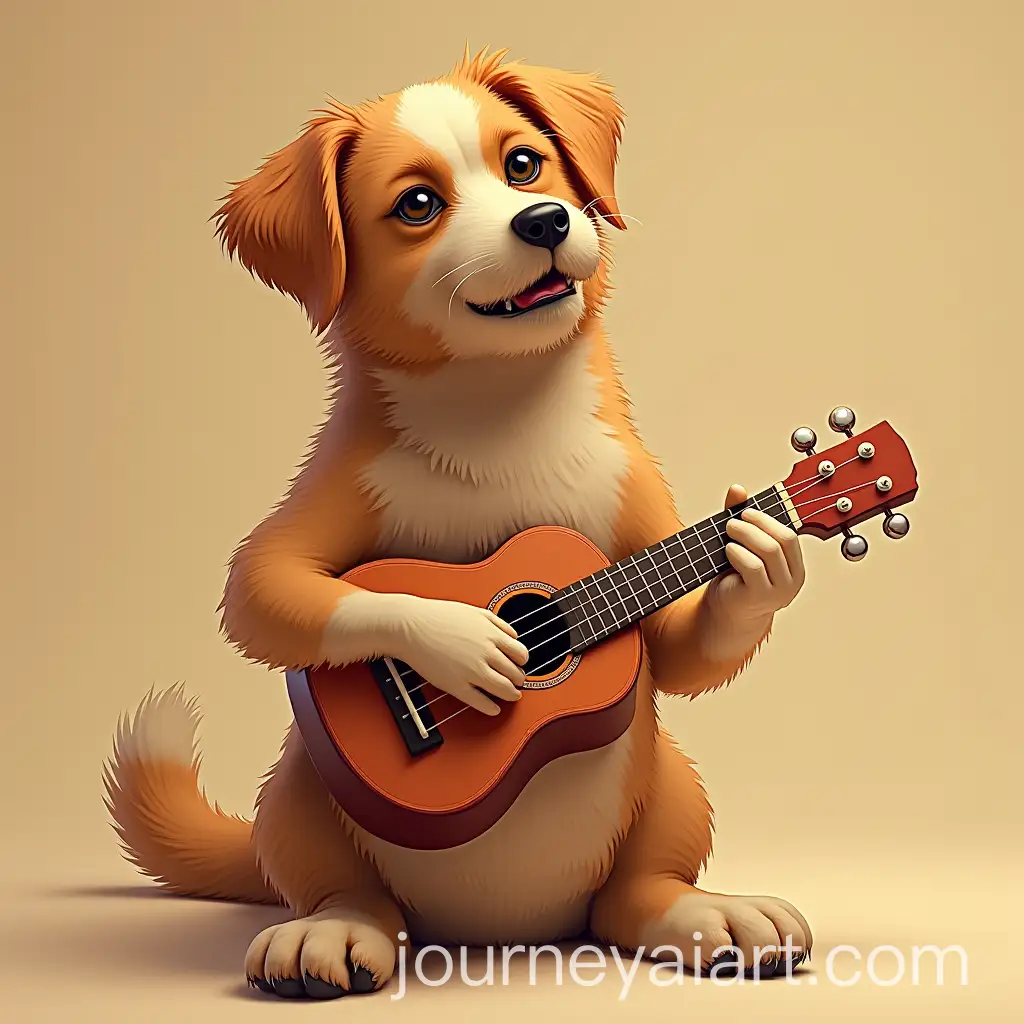 Girl-Playing-Ukulele-Shaped-Like-a-Dog
