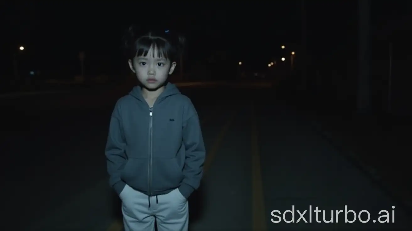 Anxious-12YearOld-Korean-Girl-Lost-at-Night-by-the-Roadside