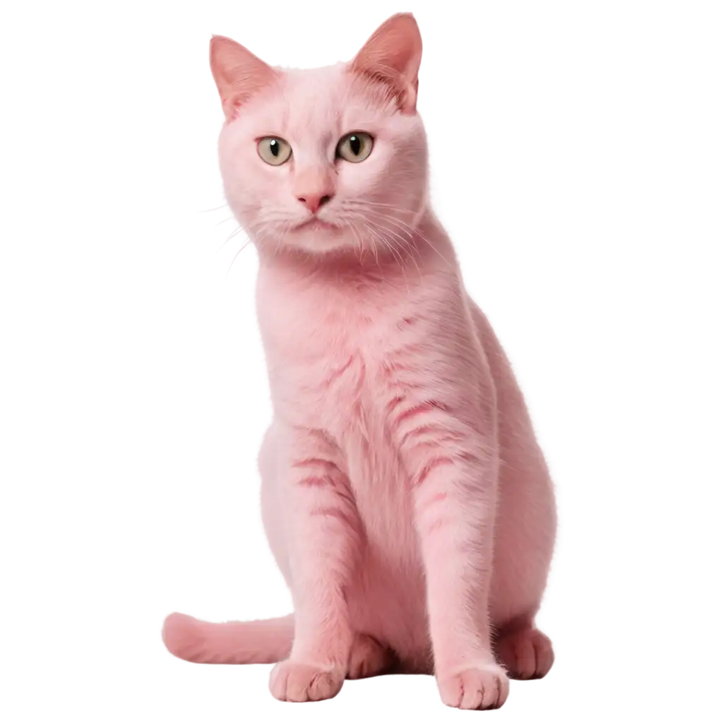 Pink-Cat-PNG-Image-Adorable-and-Vibrant-Digital-Illustration