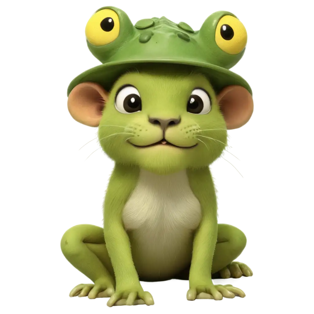 Lion-with-a-Frog-on-His-Hat-Head-HighQuality-PNG-Image