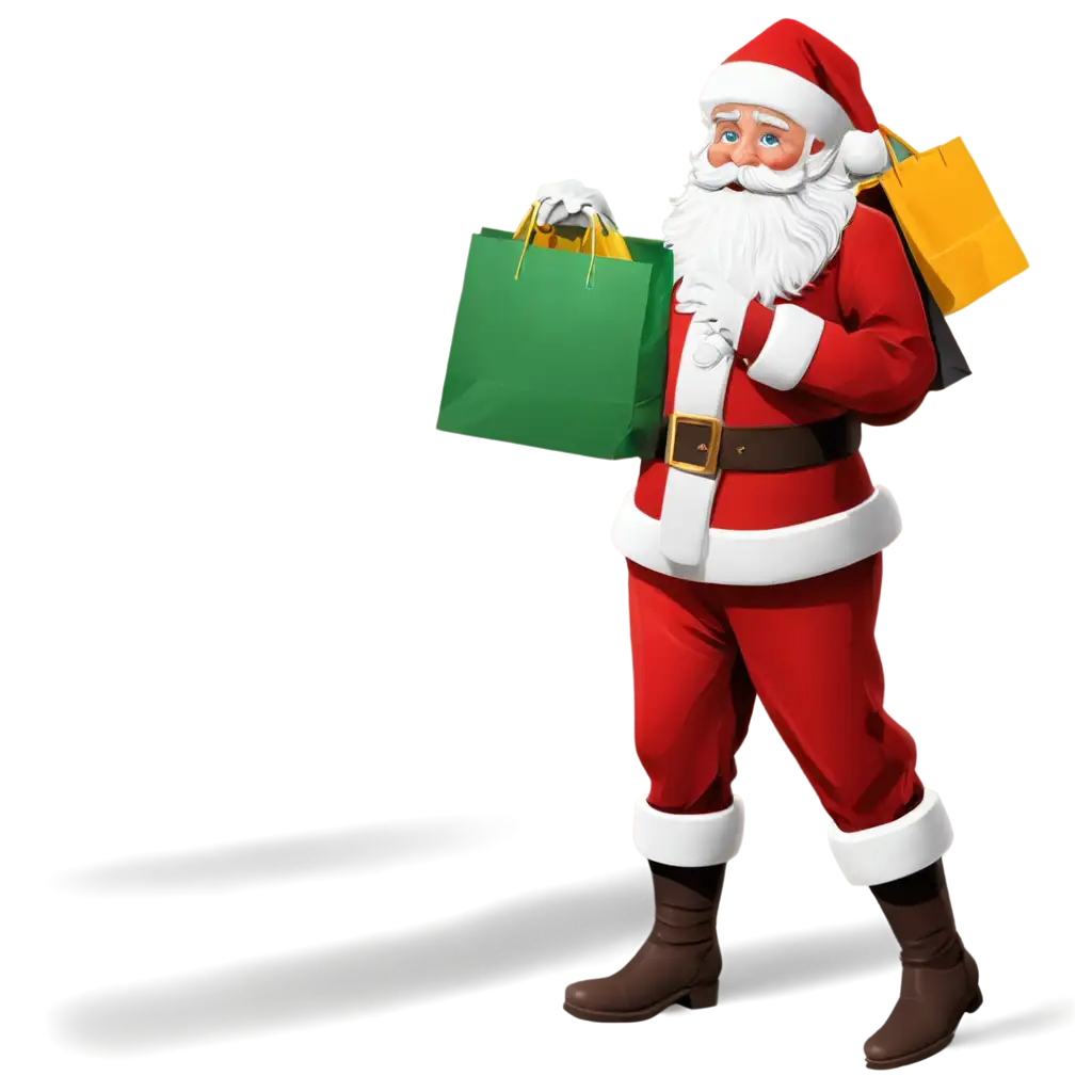 HighQuality-PNG-of-Vector-Santa-Claus-with-Shopping-Bags-for-Festive-Marketing