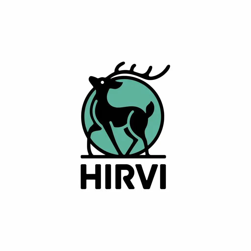 LOGO Design for Hirvi Minimalist Deer Symbol on Clear Background