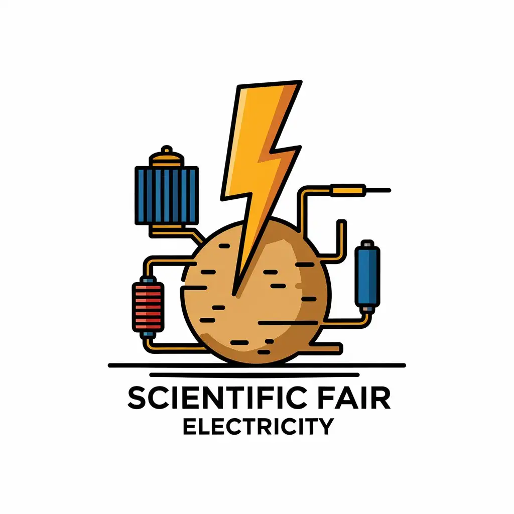 LOGO Design for Scientific Fair Potato Symbol with Electricity and Technology Theme