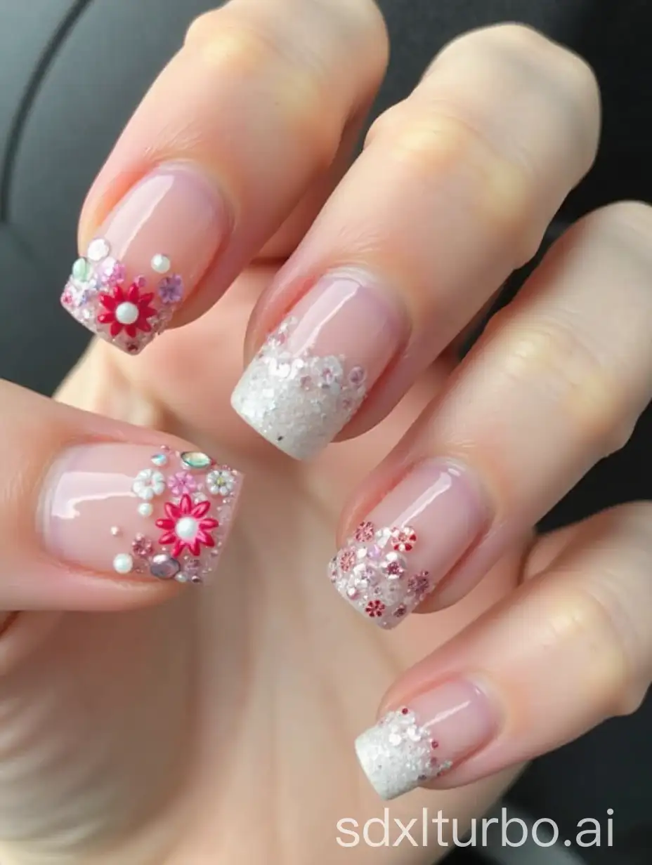 Elegant-Nail-Art-with-Fish-and-Pearls