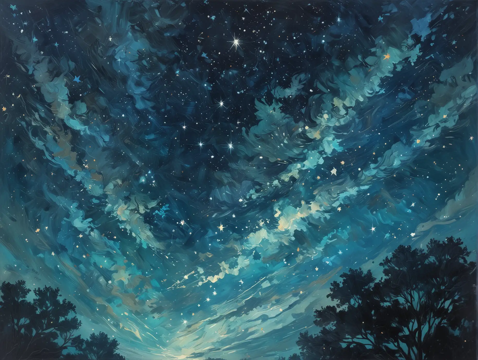 Serene-Starry-Night-Sky-in-PostImpressionist-Style