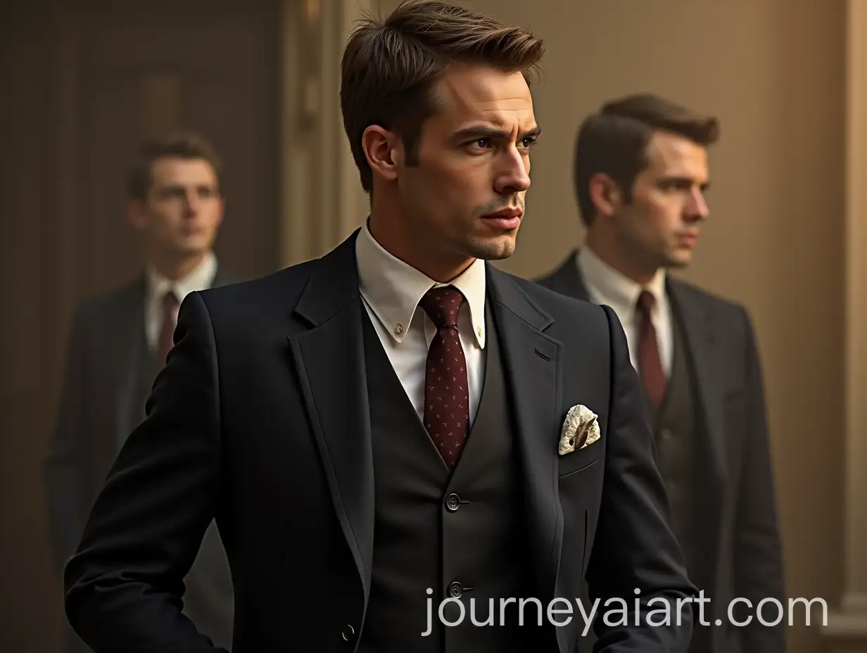 Men-in-Suits-Ready-for-Battle-in-MovieStyle-War-Poster