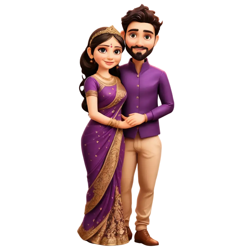 Charming-Indian-Wedding-Couple-Cartoon-PNG-Perfect-for-Celebrations-and-Invitations