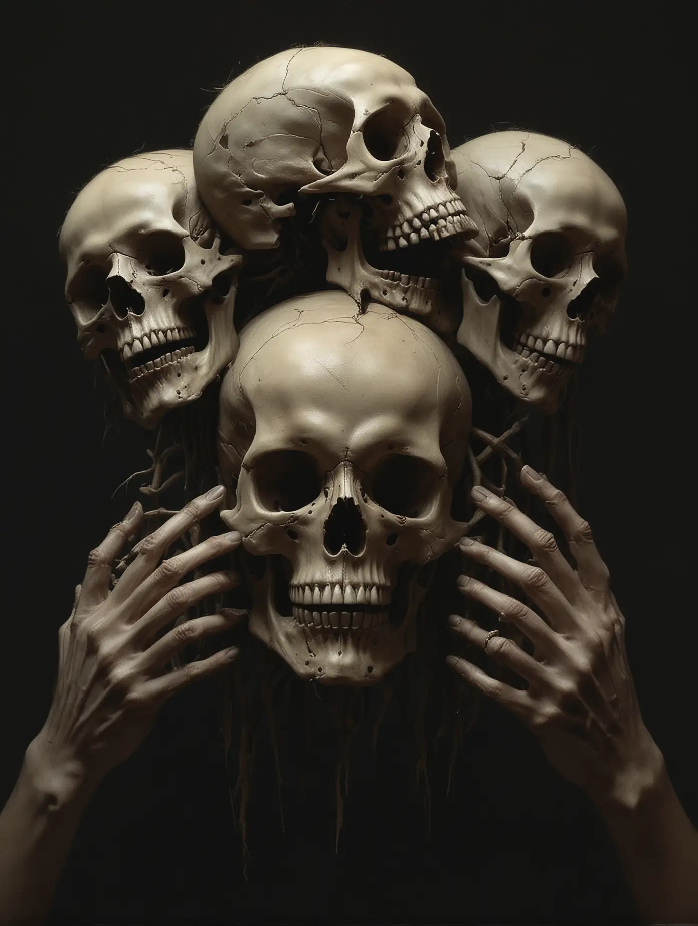 Dark-Fantasy-Skull-with-Skeleton-Hands-Horror-Art-Inspiration