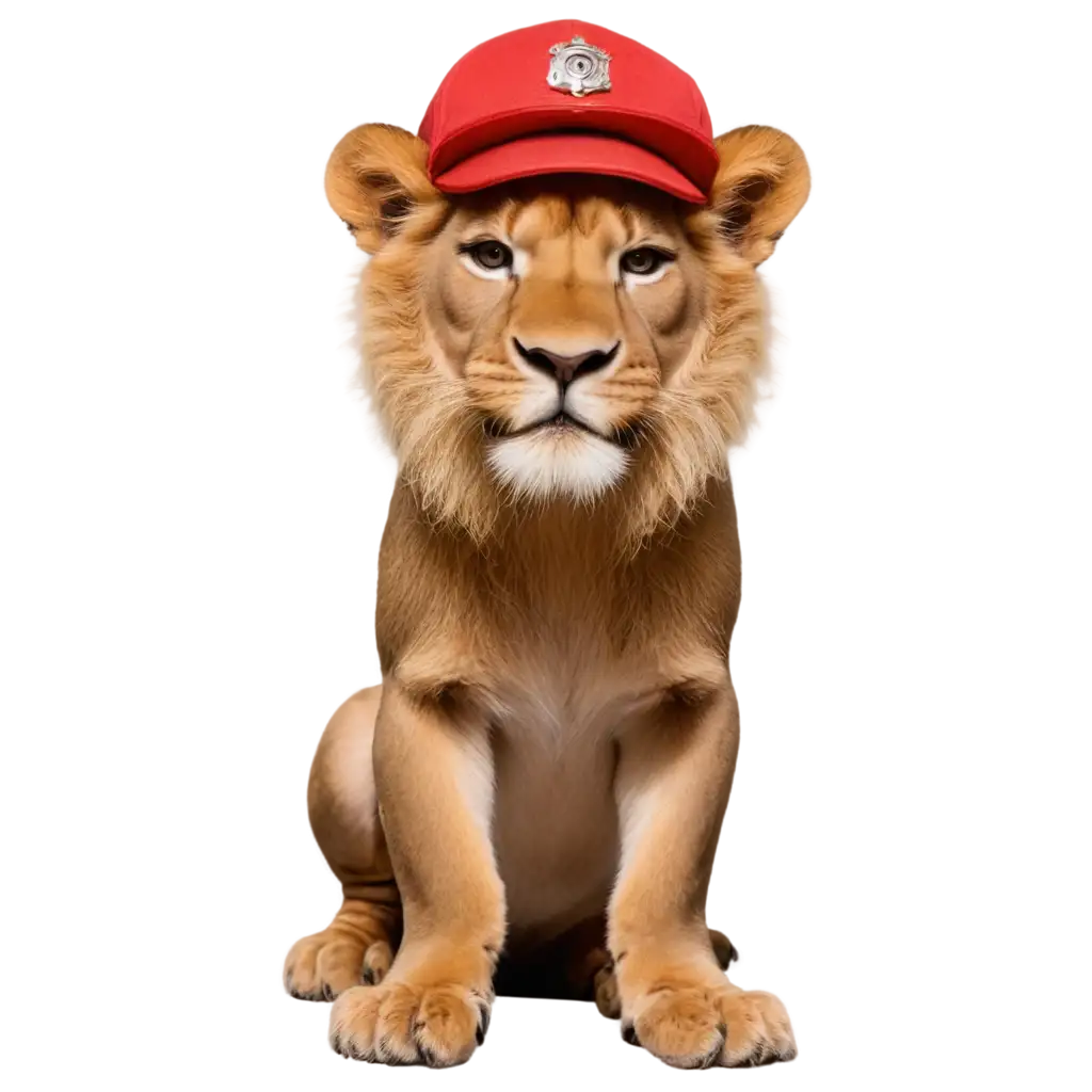 a lion wearing cap and glass