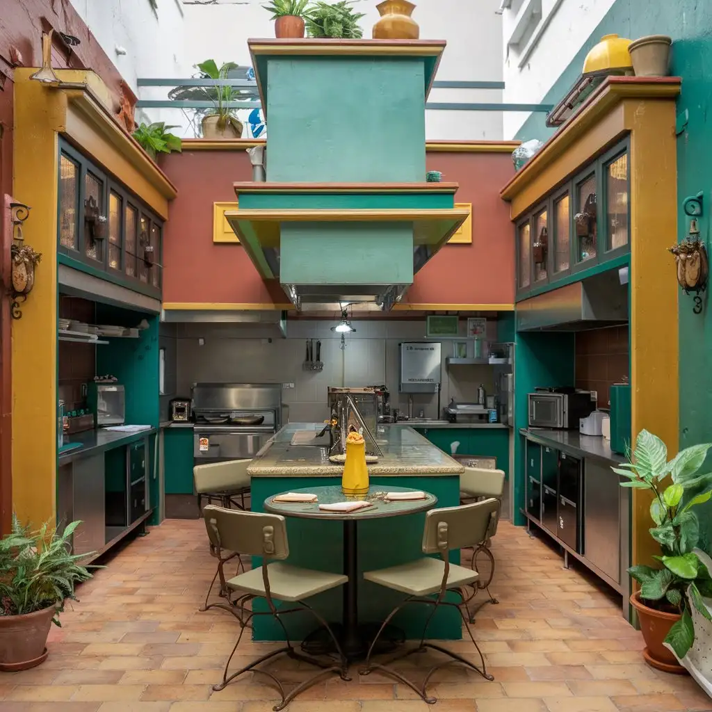 MexicanInspired-Commercial-Kitchen-Interior-with-Teals-Greens-and-Mustard-Accents