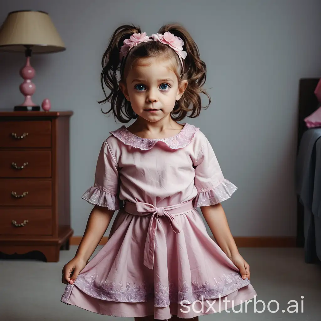 six-year-old girl is dressed