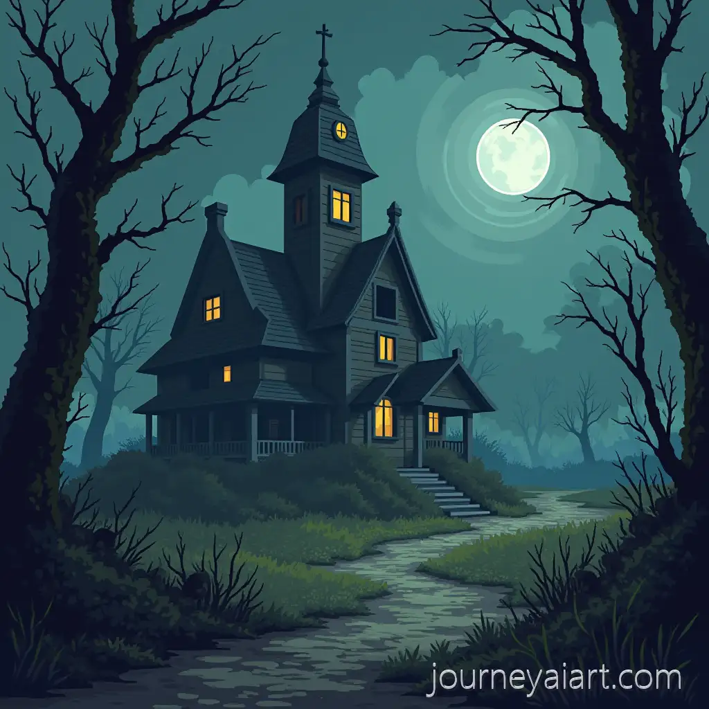 SpriteLovecraftian-ruined-houses-List-of-Old-Ruined-Houses-in-Lovecraftian-Horror-Style-for-2D-Game