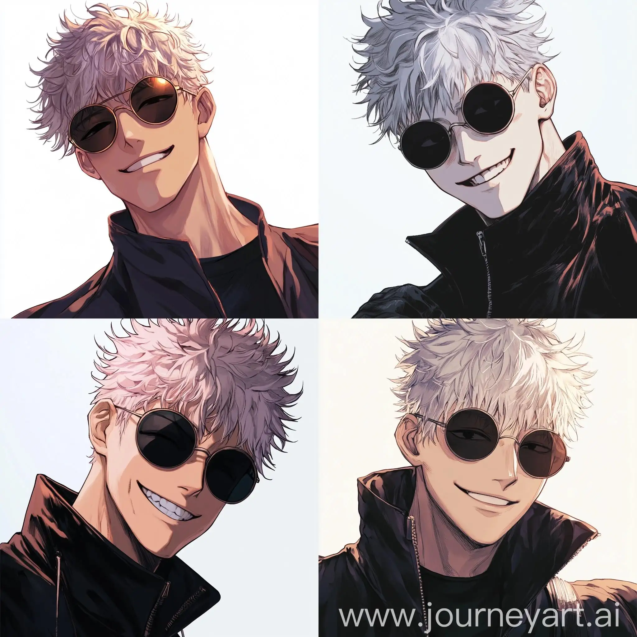 Handsome-Gojo-Satoru-CloseUp-Portrait-with-Circular-Black-Shades