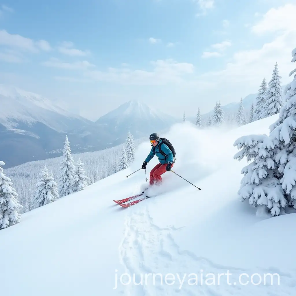 Thrilling-Skiing-Adventure-on-Snowy-Mountain-Slopes