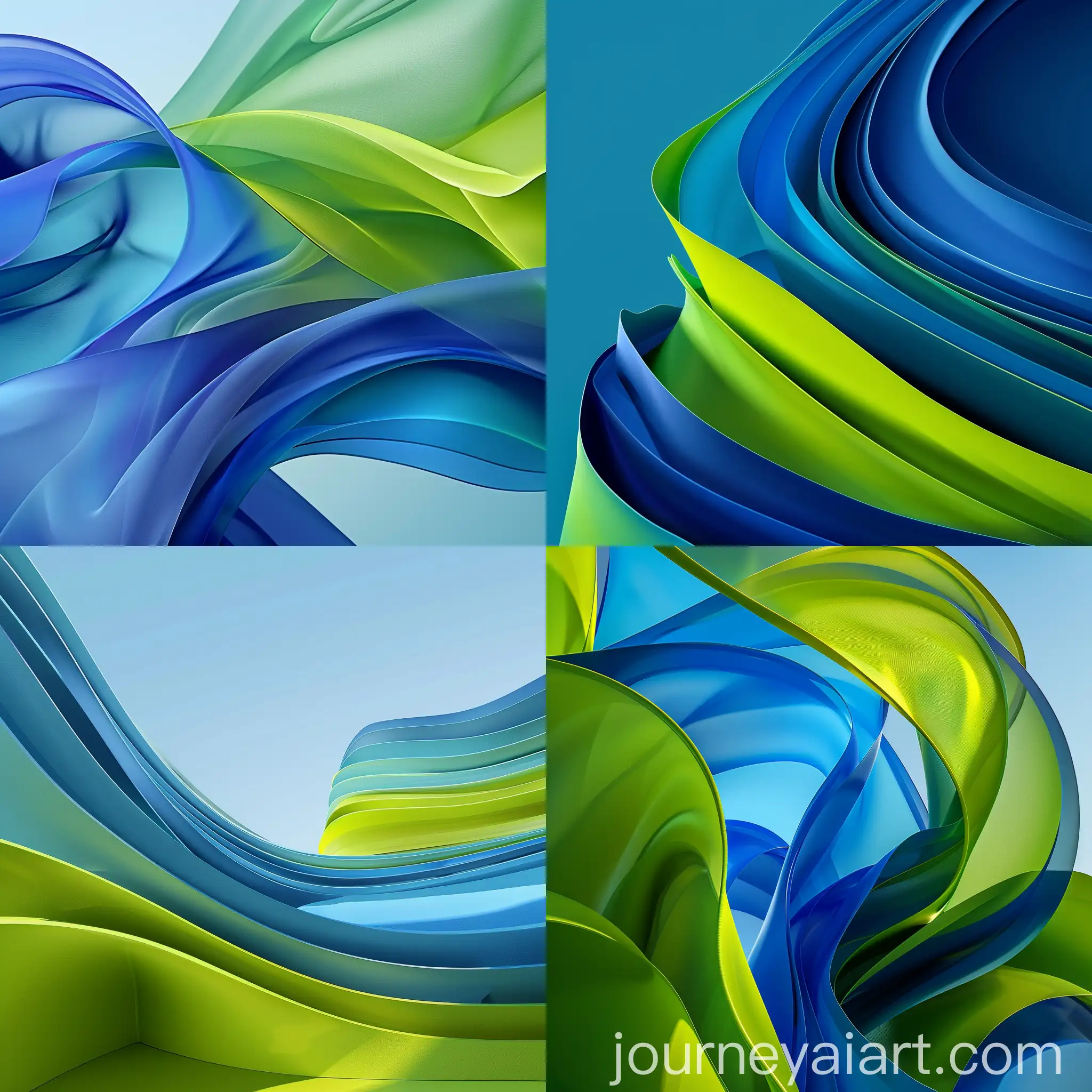 Windows-11-Layers-in-Blue-and-Lime-Green-8K-Wallpaper