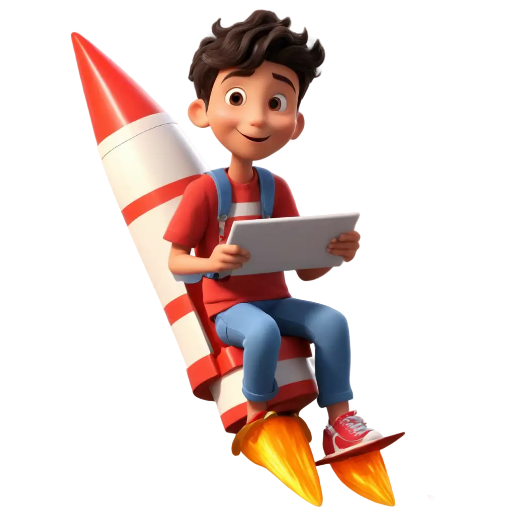 Animated-Boy-Sitting-on-Flying-Rocket-PNG-HighQuality-Image-for-Creative-Projects