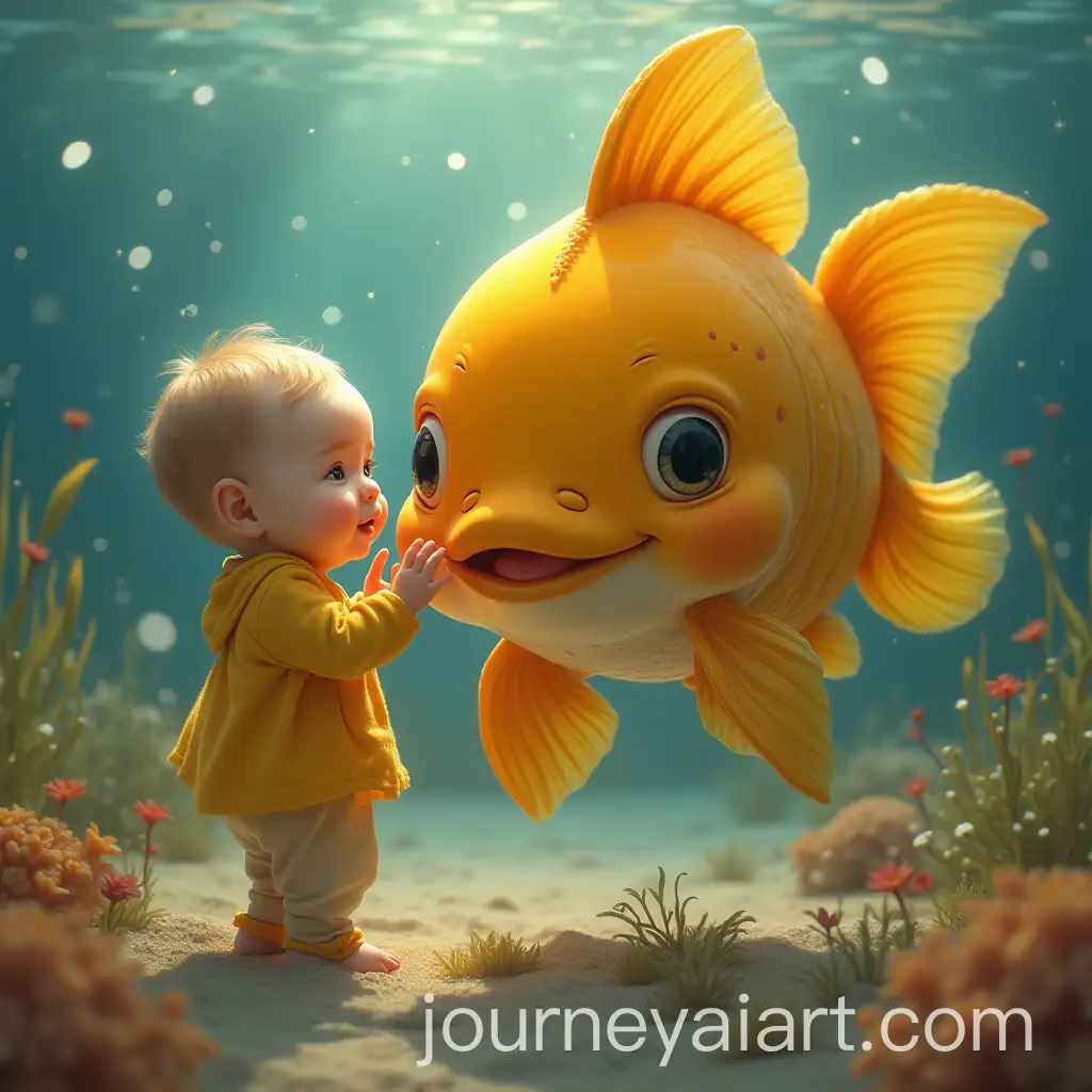 Cute-Baby-Holding-a-Giant-Golden-Fish