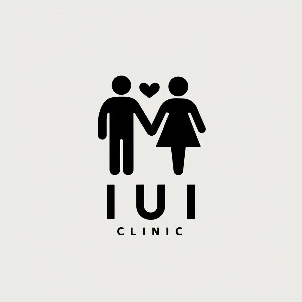 a vector logo design,with the text "IUI", main symbol:a simple logo for iui clinic,Minimalistic,clear background