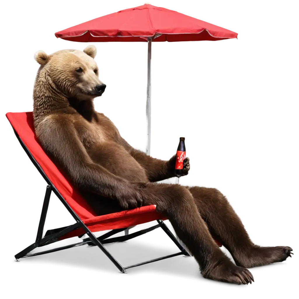 PNG-Image-Brown-Bear-Relaxing-on-Beach-with-CocaCola-Zero