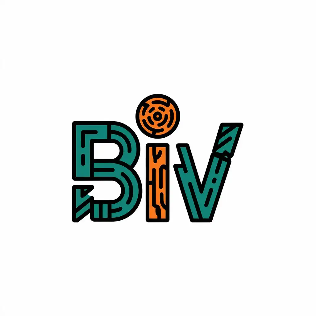 a vector logo design,with the text "BIV", main symbol:wood,Moderate,be used in Others industry,clear background