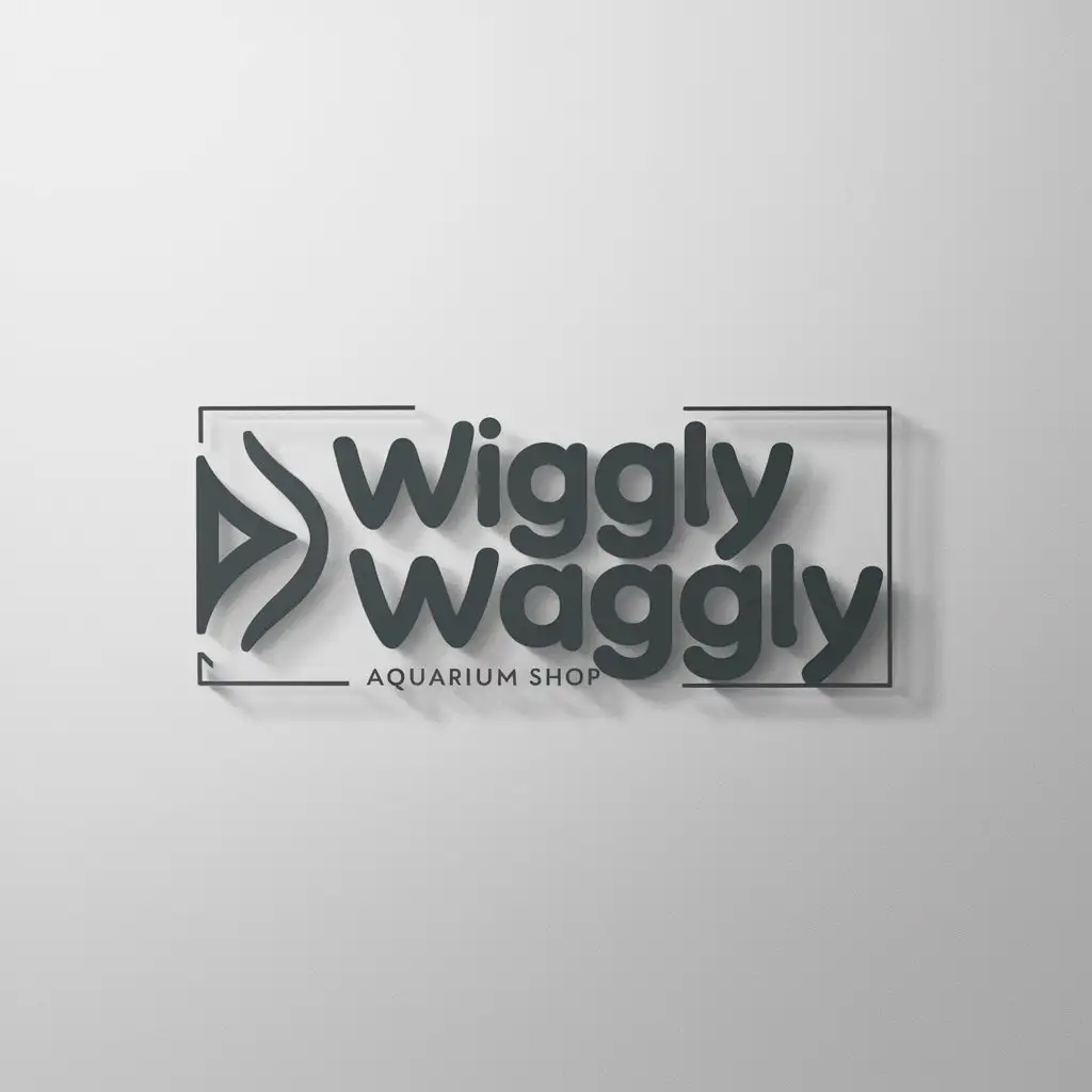 LOGO Design for Wiggly Waggly Minimalistic Fish Aquarium Shop Theme for Retail Industry