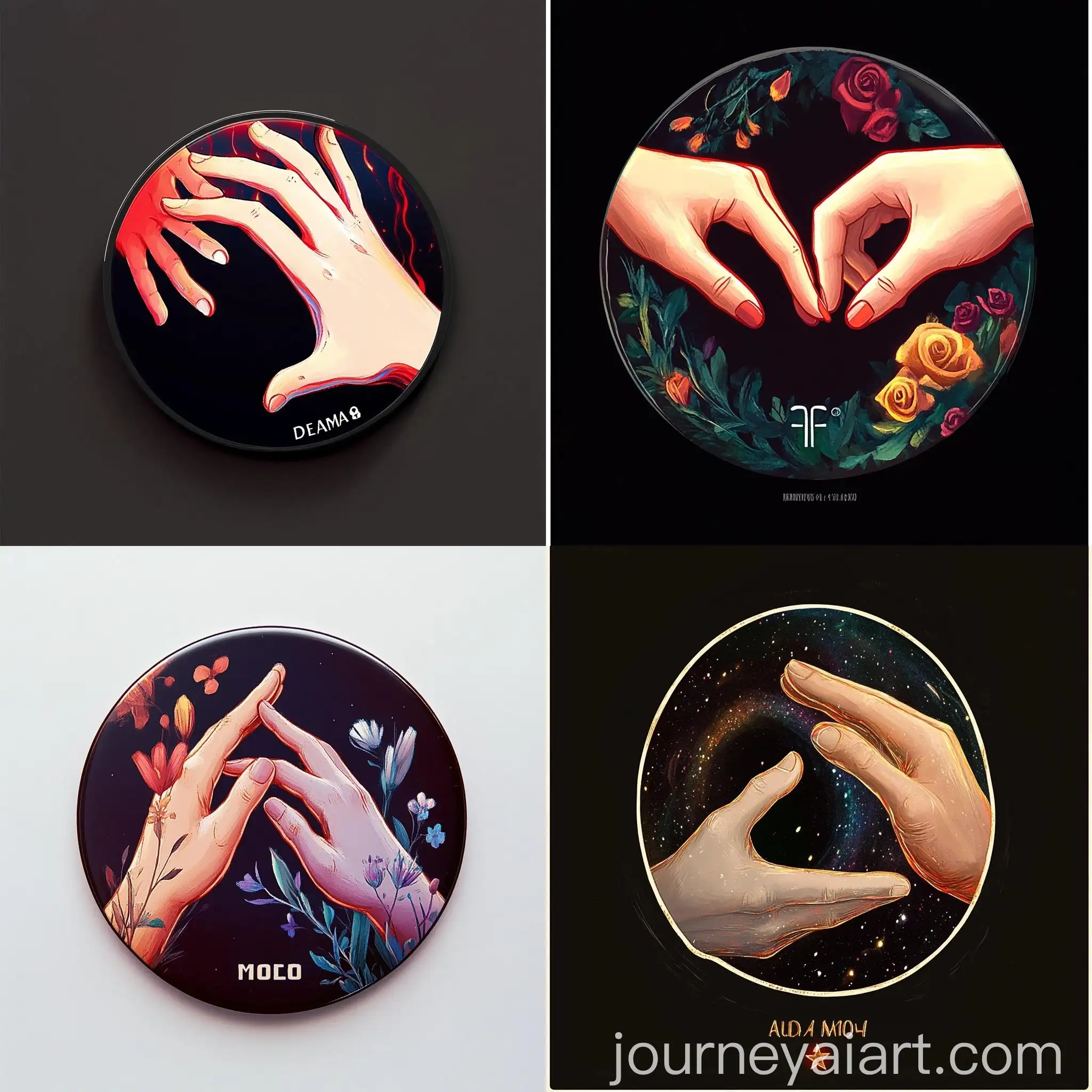 Designing-a-Romantic-Badge-with-Hands-in-Artistic-Style