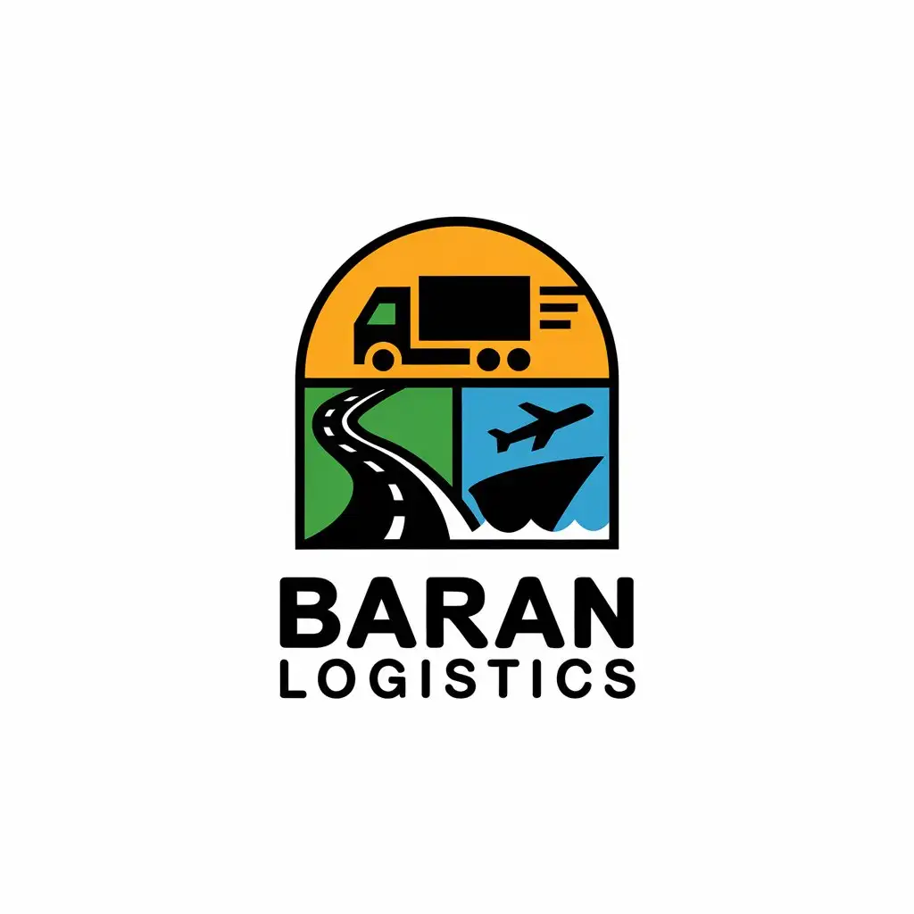 LOGO-Design-for-Baran-Logistics-Dynamic-Truck-Road-Ship-and-Airplane-Theme