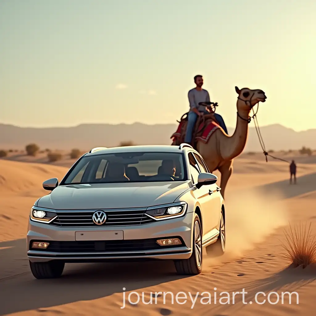 Camel-Driving-Volkswagen-Passat-B3