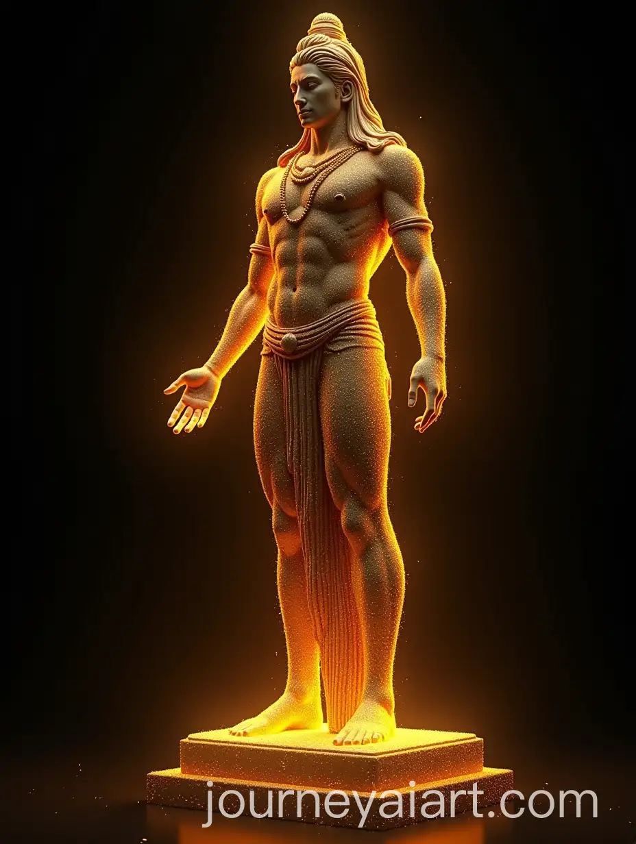 Futuristic-Lord-Shiva-Statue-in-Glowing-Golden-Data-Streams