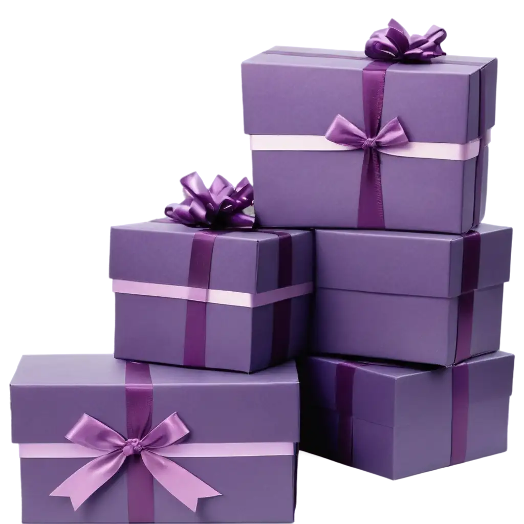 Purple-Gift-Boxes-with-Ribbon-and-Bow-PNG-Image-for-HighQuality-Design-and-Presentation