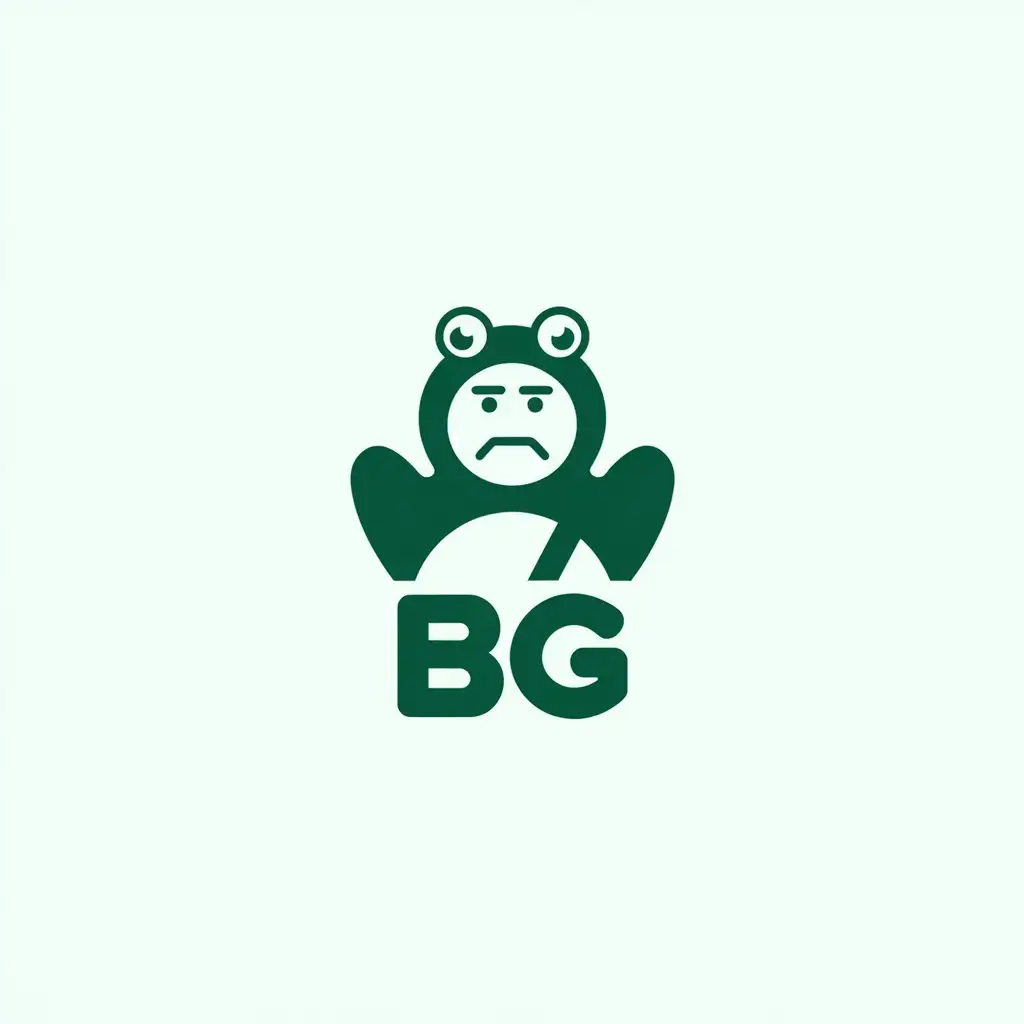 LOGO Design for BG Minimalistic Vector Logo with Fat Old Man in Frog Suit